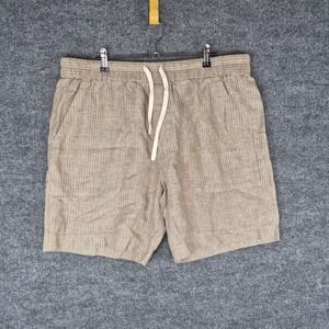 Vince Striped Three Pocket Drawstring Waist Shorts Tan Size XL